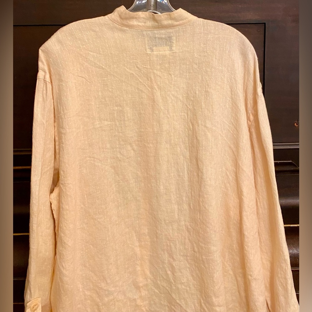 FLAX 100% Linen Pastel Peach Tunic / Top NWOT - Picture 5 of 6